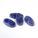 Gemstone Flat Back Single Bevel Buff Top Stone - Oval 14x7MM SODALITE