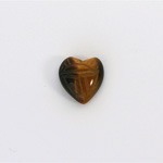 Gemstone Flat Back Carved Scarab - Heart 12x11MM TIGEREYE