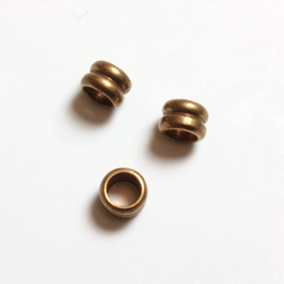Brass Machine Made Bead - Fancy Tube 02.7MM RAW BRASS lead free