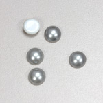 Glass Medium Dome Cabochon Pearl Spray Finish - Round 09MM LT GREY