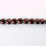 Czech Glass Pearl Bead - Heart 06x6MM GARNET 70499