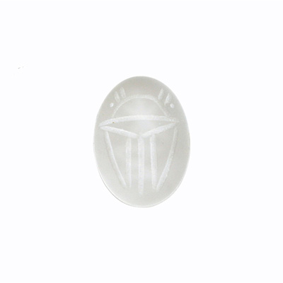 Gemstone Flat Back Carved Scarab 18x13MM MATTE CRYSTAL