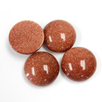 Man-made Cabochon - Round 15MM BROWN GOLDSTONE