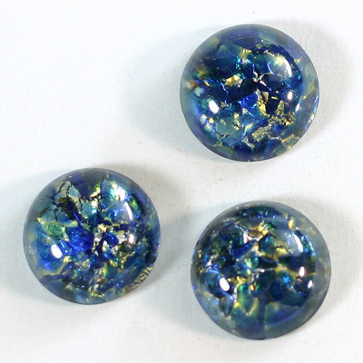 Glass Medium Dome Lampwork Cabochon - Round 18MM SEA BLUE OPAL (02208)