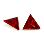 Glass Point Back Tin Table Cut (TTC) Foiled Triangle 14x14MM RUBY