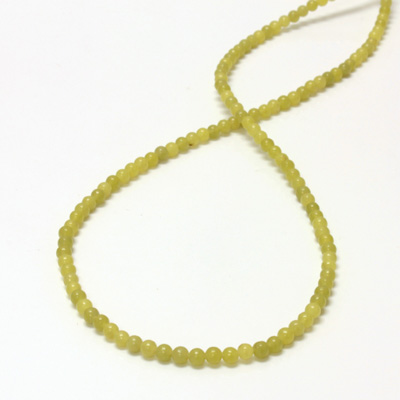 Gemstone Bead - Smooth Round 03MM JADE OLIVE