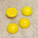 Glass Medium Dome Cabochon - Round 13MM YELLOW