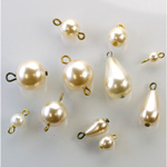 Glass Pearls with Brass Loops