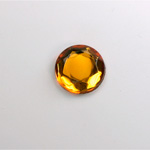 Glass Flat Back Rose Cut Fancy Foiled Stone - Round 13MM TOPAZ