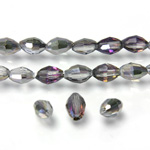 Chinese Cut Crystal Bead - Oval 06x4MM CRYSTAL HALF COAT RAINBOW