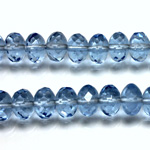 Czech Glass Fire Polish Bead - Rondelle Donut 09x6MM LIGHT SAPPHIRE