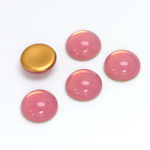 Glass Medium Dome Foiled Cabochon - Round 11MM OPAL ROSE