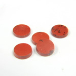 Gemstone Flat Back Single Bevel Buff Top Stone - Round 09MM RED JASPER