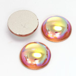 Glass Medium Dome Foiled Cabochon - Round 18MM ROSALINE AB