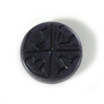 Plastic Flat Back Engraved Cabochon - Round 28MM INDOCHINE NAVY