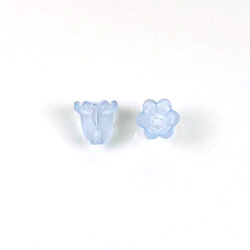 German Plastic Flower with Hole - Bell Shape 09x9MM MATTE LT SAPPHIRE