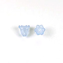 German Plastic Flower with Hole - Bell Shape 09x9MM MATTE LT SAPPHIRE