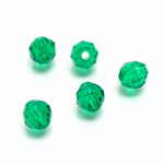 Plastic Bead - Transparent Faceted Round 08MM EMERALD