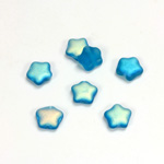 Czech Pressed Glass Bead - Star 08MM MATTE AQUA AB