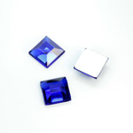 Plastic Flat Back Foiled Rose Cut Rhinestone - Square 10x10MM SAPPHIRE