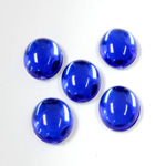 Plastic Flat Back Foiled Cabochon - Oval 12x10MM SAPPHIRE