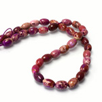 Gemstone Bead - Smooth Oval 09x6MM SEA SEDIMENT JASPER DYED PURPLE