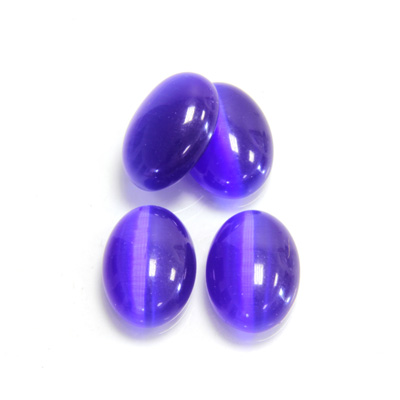 Fiber-Optic Cabochon - Oval 14x10MM CAT'S EYE ROYAL BLUE