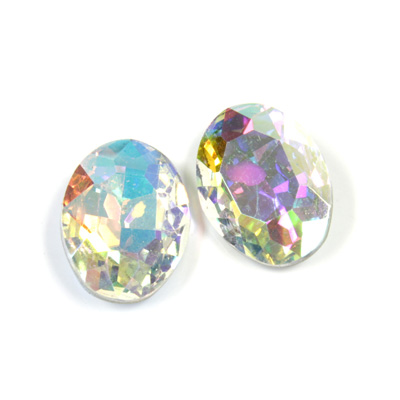 Cut Crystal Point Back Fancy Stone Foiled - Oval 18x13MM CRYSTAL AB