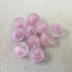 Vintage Glass Bead - Smooth Round 12MM MATTE MOONSTONE PINK