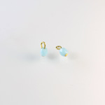 Glass Fire Polished Bead with 1 Brass Loop - Round 04MM LT BLUE TURQ/Brass