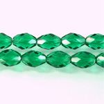 Czech Glass Fire Polish Bead - Oval 11x8MM DK EMERALD