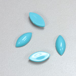 Plastic Flat Back Opaque Cabochon - Navette 15x7MM TURQUOISE