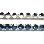 Preciosa Metal Spike Banding 1 Row - Round 15SS BLUE FLARE/SILVER