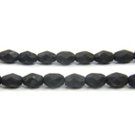 Czech Glass Fire Polish Bead - Oval 07x5MM MATTE JET