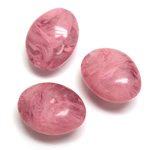 Plastic  Bead - Mixed Color Smooth Fancy Oval 23x17MM DK ROSE QUARTZ