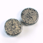 Plastic  Bead - Mixed Color Smooth Flat Round 22MM PYRITE