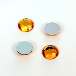 Plastic Flat Back Foiled Rose Cut Rhinestone - Round 11MM TOPAZ