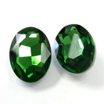 Cut Crystal Point Back Fancy Stone Foiled - Oval 25x18MM EMERALD