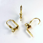 Brass Earwire 16MM Leverback with a 3MM Round Pad with Open Loop