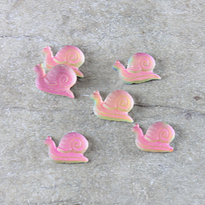 Glass Flat Back Snail - 08MM MATTE IRIDIS Foiled