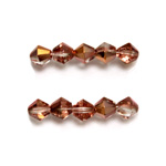 Czech Glass Fire Polished Bead - Bicone 06MM CRYSTAL COPPER