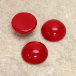 Glass Medium Dome Cabochon - Round 15MM CHERRY RED