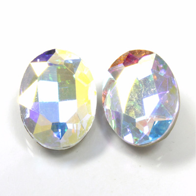Cut Crystal Point Back Fancy Stone Foiled - Oval 25x18MM CRYSTAL AB