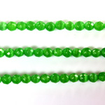 Fiber Optic Synthetic Cat's Eye Bead - Round Faceted 04MM CAT'S EYE GREEN