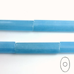 Gemstone Bead - Oval Cylinder 30x8MM Dyed QUARTZ Col. 12 CALCEDON