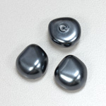 Glass Cabochon Baroque Top Pearl - Potato 18x16MM DARK GREY