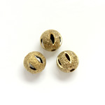 Brass Bead - Lead Safe Engraved & Pierced - Round  06MM RAW Unplated