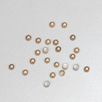 Glass Medium Dome Cabochon Pearl Spray Finish - Round 03MM LIGHT BROWN