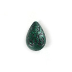 Plastic Engraved Bead - Pear 19x13MM INDOCHINE TEAL