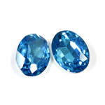 Cut Crystal Point Back Fancy Stone Foiled - Oval 18x13MM AQUA